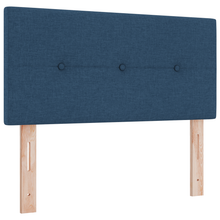 Hoofdbord met LED en knopen 100 cm stof blauw
