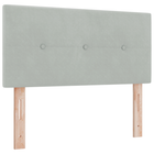 LED Headboard with LED Strip Lights Light Grey 100 cm Polyester