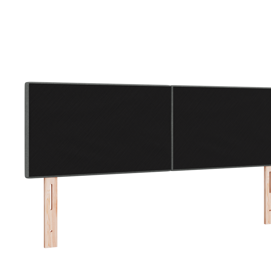 Hoofdbord met LED en knopen 72 cm stoffen donkergrijs