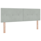LED Headboard with LED Strip Lights Light Grey 144 cm Polyester