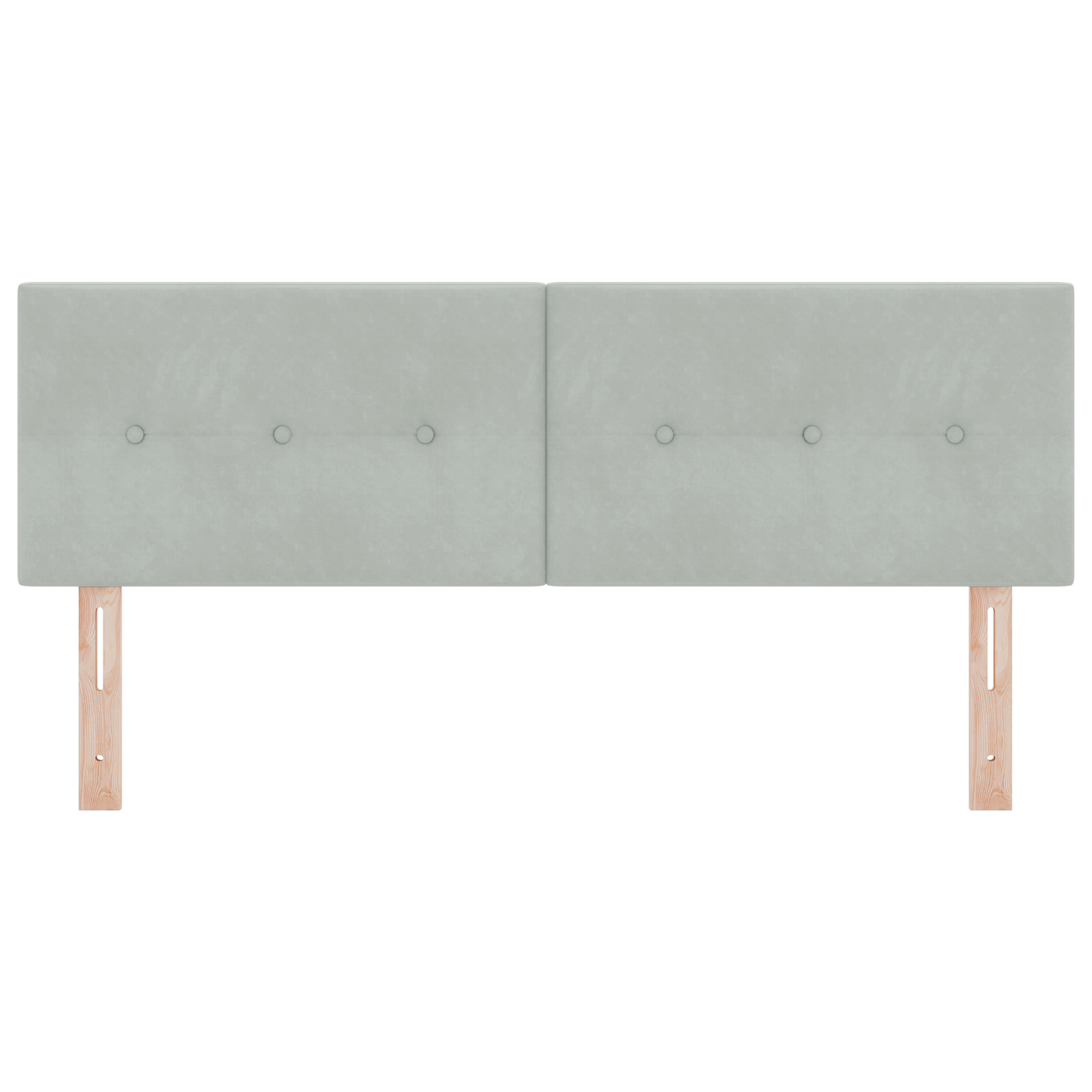 Hoofdbord met LED en knopen 72 cm fluweel lichtgrijs