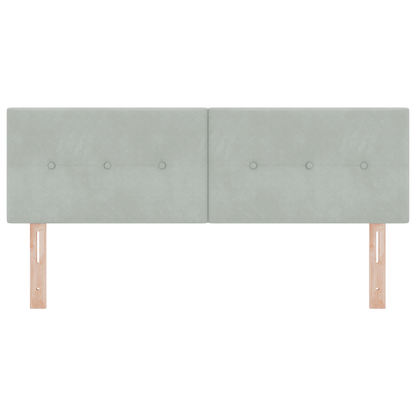 Hoofdbord met LED en knopen 72 cm fluweel lichtgrijs