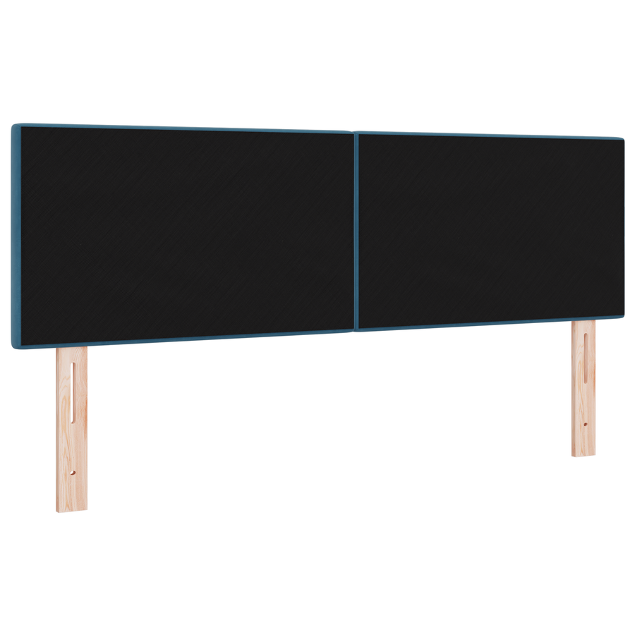 Hoofdbord met LED en knopen 72 cm fluweel donkerblauw