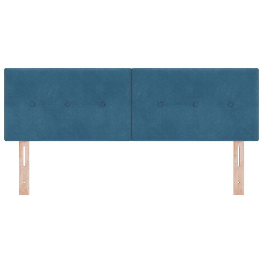 Hoofdbord met LED en knopen 72 cm fluweel donkerblauw