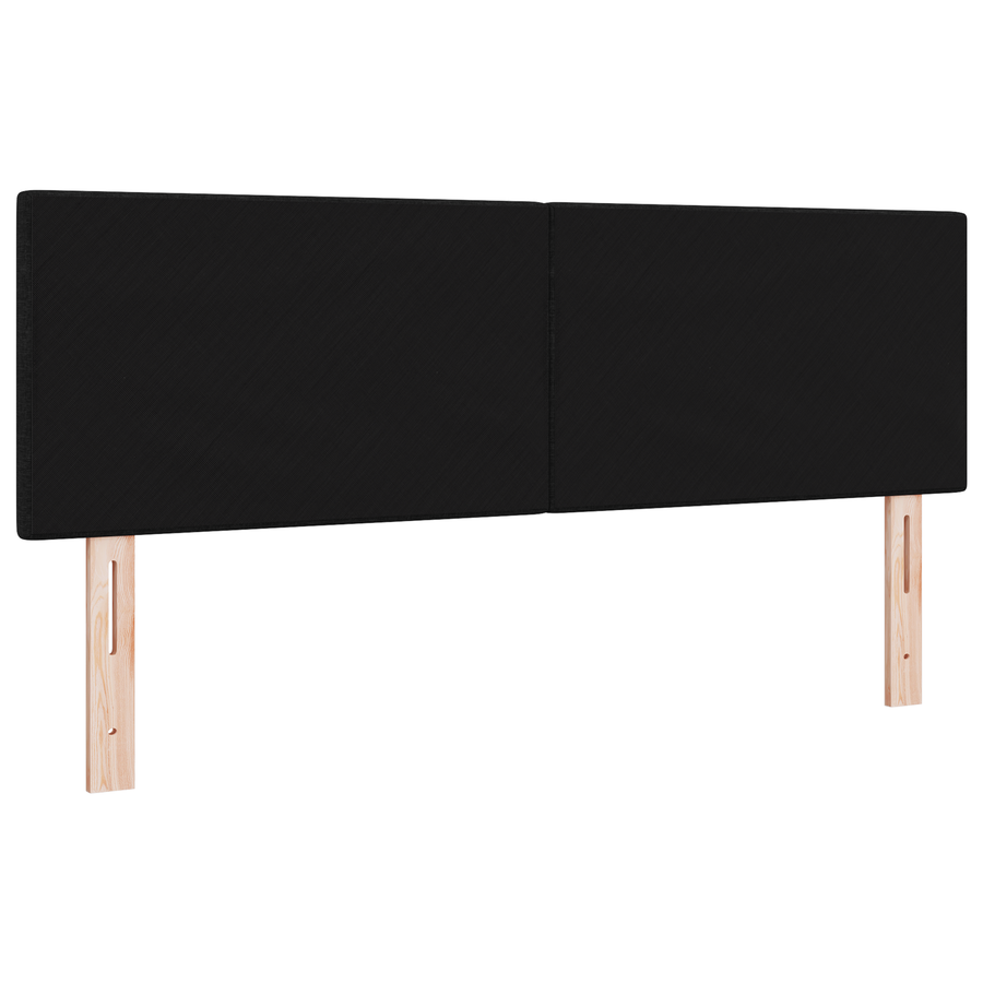Hoofdbord met LED en knopen 80 cm stof zwart
