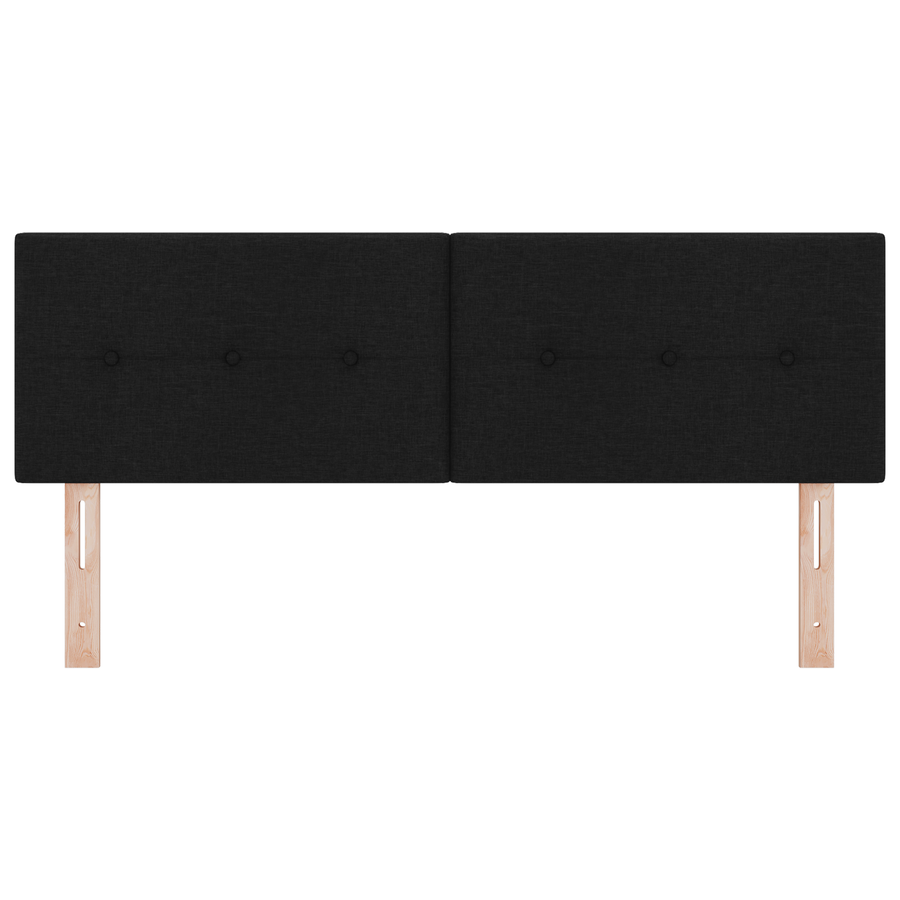 Hoofdbord met LED en knopen 80 cm stof zwart