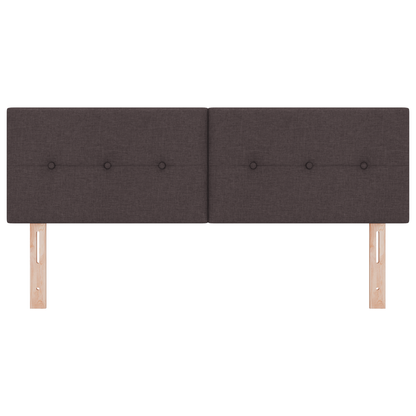 Hoofdbord met LED en knopen 80 cm stof donkerbruin
