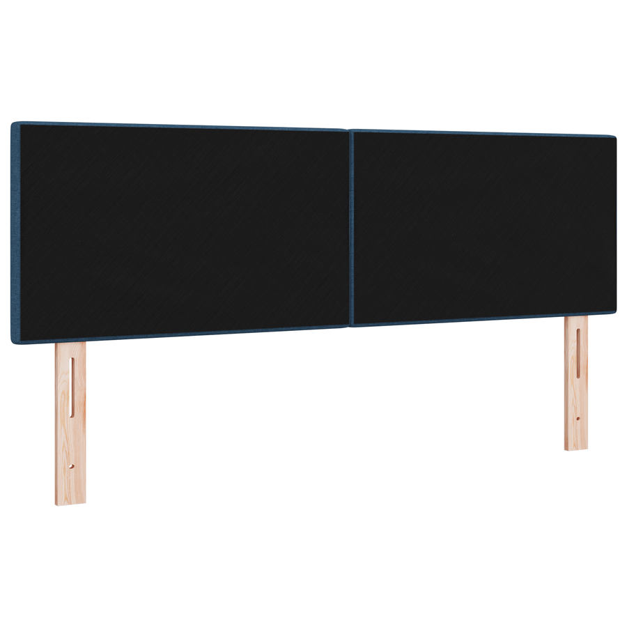 Hoofdbord met LED en knopen 80 cm stof blauw