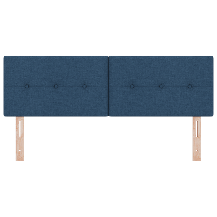Hoofdbord met LED en knopen 80 cm stof blauw
