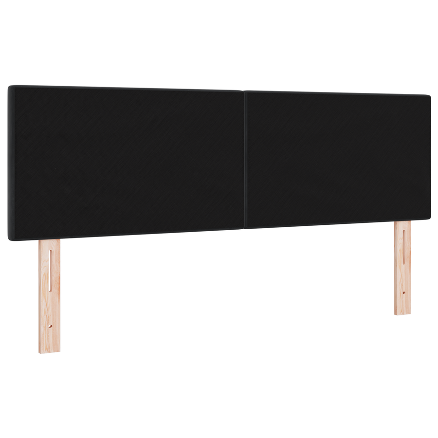 Hoofdbord met LED en knopen 80 cm fluweel zwart