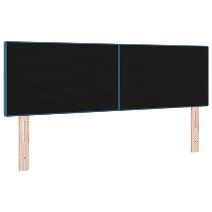 Hoofdbord met LED en knopen 80 cm fluweel donkerblauw