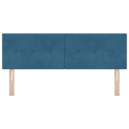 Hoofdbord met LED en knopen 80 cm fluweel donkerblauw