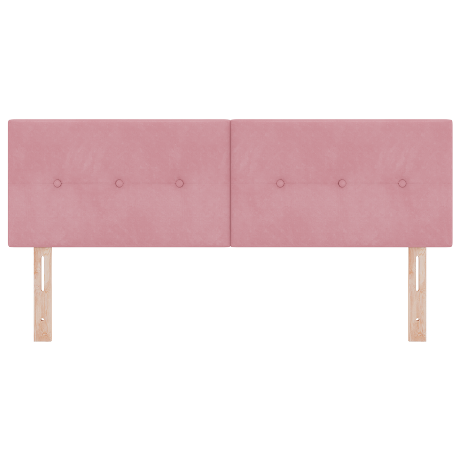 Hoofdbord met LED en knopen 80 cm fluweel roze