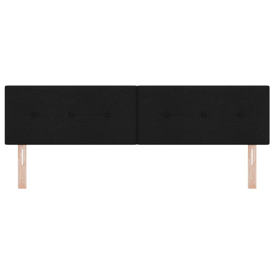 Hoofdbord met LED en knopen 90 cm stof zwart