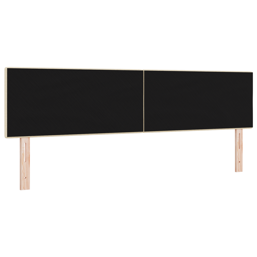 Hoofdbord met LED en knopen 90 cm stof crèmekleurig