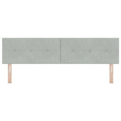 Hoofdbord met LED en knopen 90 cm fluweel lichtgrijs