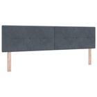 LED Headboard with LED Strip Lights Grey 180 cm Polyester