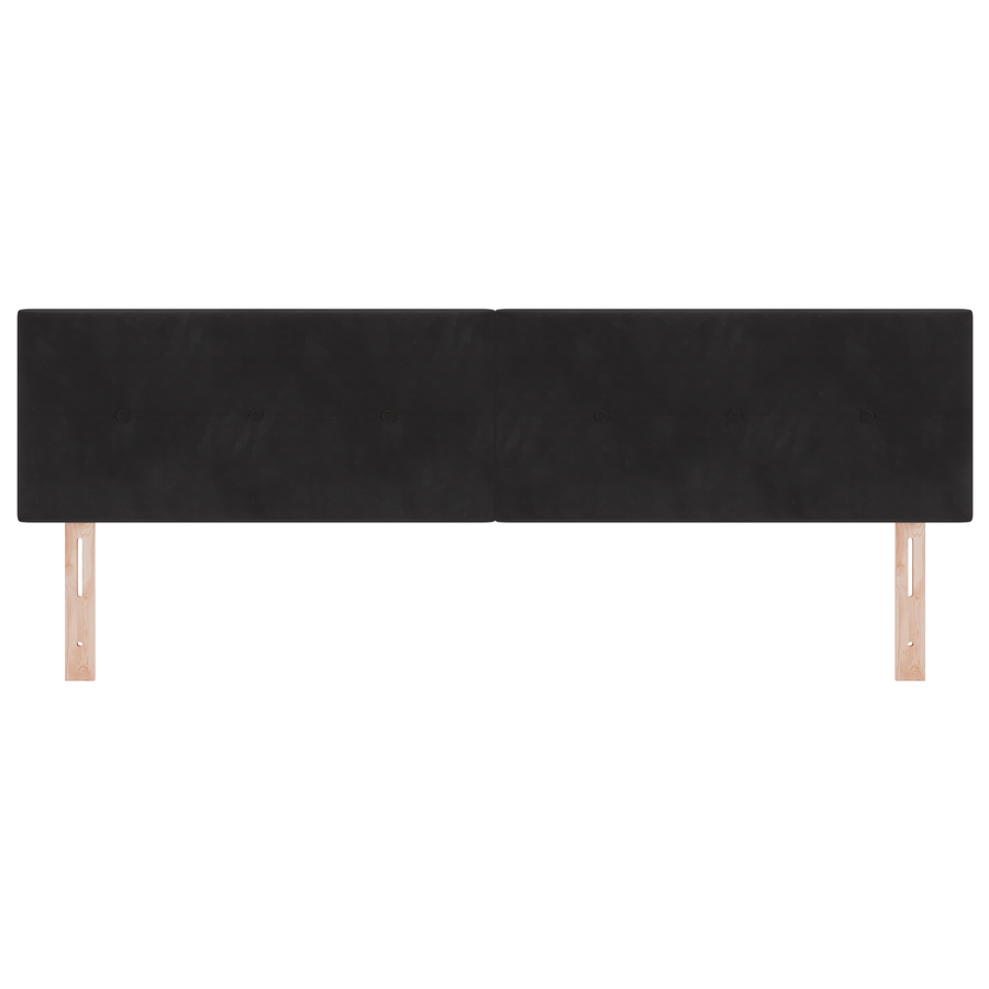 Hoofdbord met LED en knopen 90 cm fluweel zwart