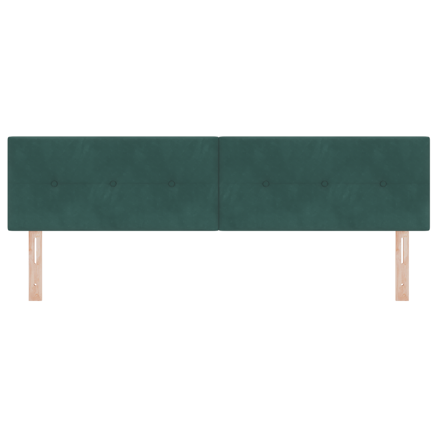 Hoofdbord met LED en knopen 90 cm fluweel donkergroen