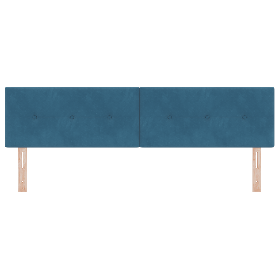 Hoofdbord met LED en knopen 90 cm fluweel donkerblauw