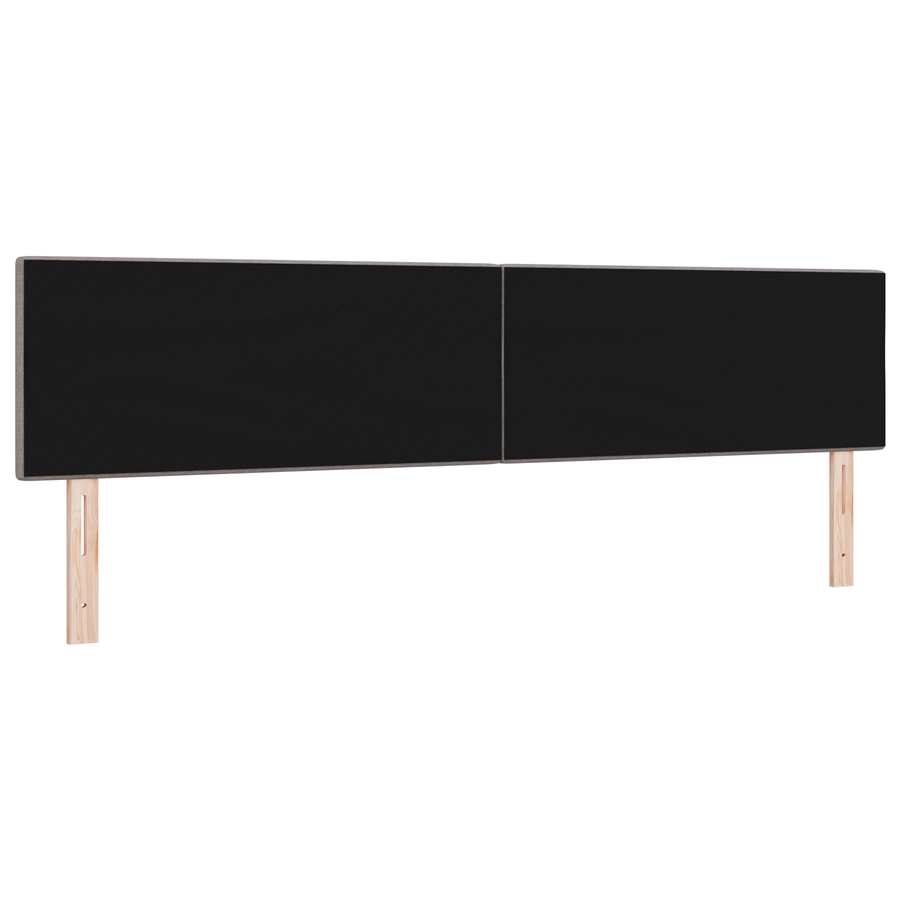 Hoofdbord met LED en knopen 100 cm stof taupe