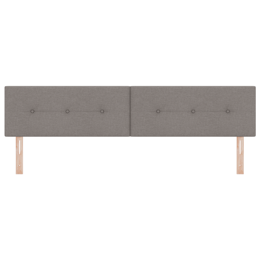 Hoofdbord met LED en knopen 100 cm stof taupe