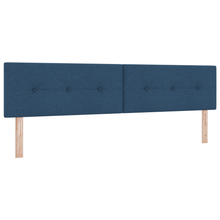 Hoofdbord met LED en knopen 100 cm stof blauw