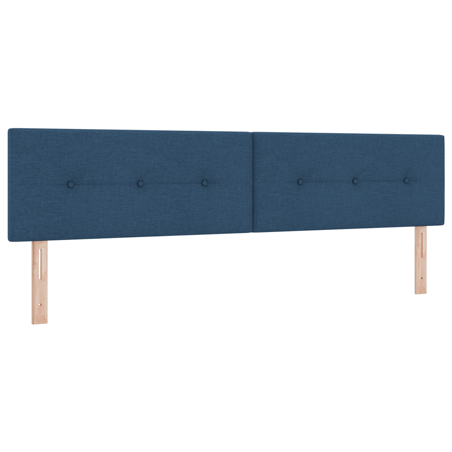 Hoofdbord met LED en knopen 100 cm stof blauw