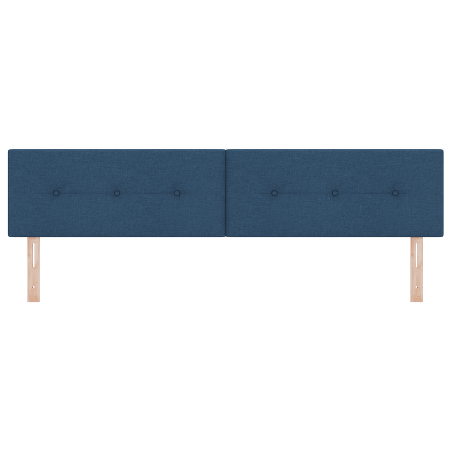 Hoofdbord met LED en knopen 100 cm stof blauw
