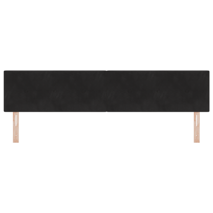 Hoofdbord met LED en knopen 100 cm fluweel zwart