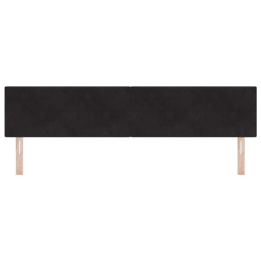 Hoofdbord met LED en knopen 100 cm fluweel zwart