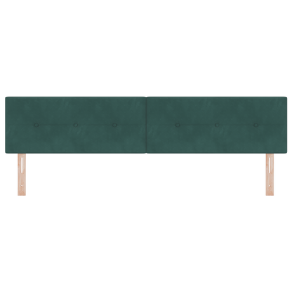 Hoofdbord met LED en knopen 100 cm fluweel donkergroen