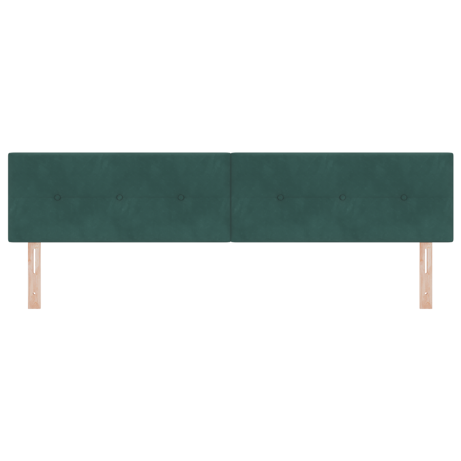 Hoofdbord met LED en knopen 100 cm fluweel donkergroen