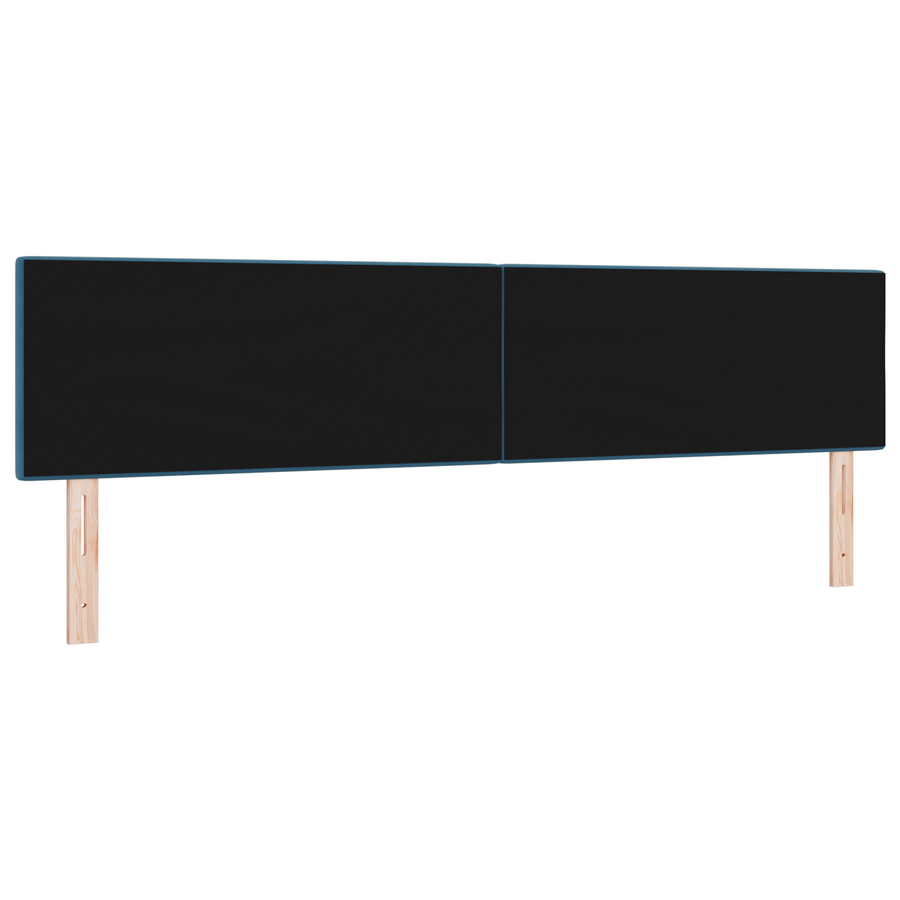 Hoofdbord met LED en knopen 100 cm fluweel donkerblauw