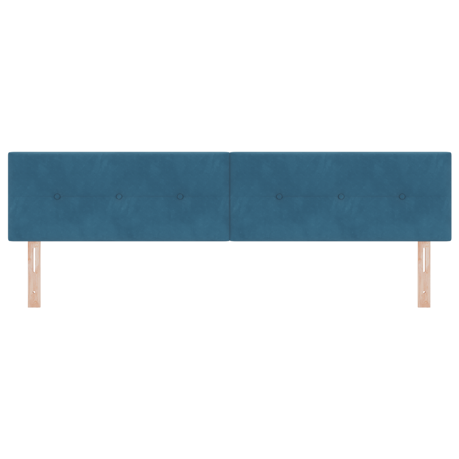 Hoofdbord met LED en knopen 100 cm fluweel donkerblauw