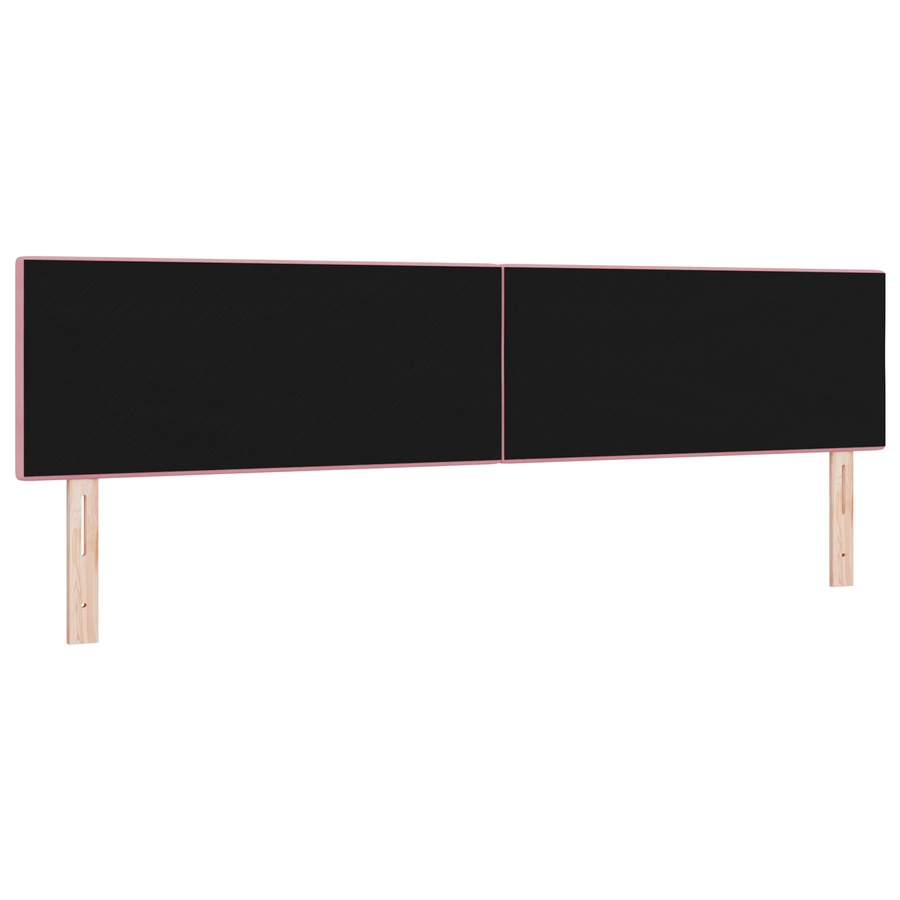 Hoofdbord met LED en knopen 100 cm fluweel roze