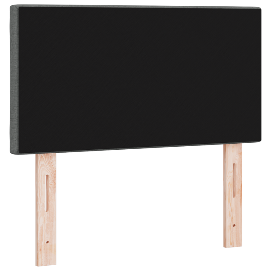 Hoofdbord LED met ruitjes 80 cm stof donkergrijs