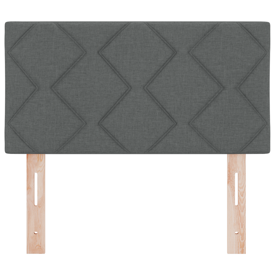 Hoofdbord LED met ruitjes 80 cm stof donkergrijs