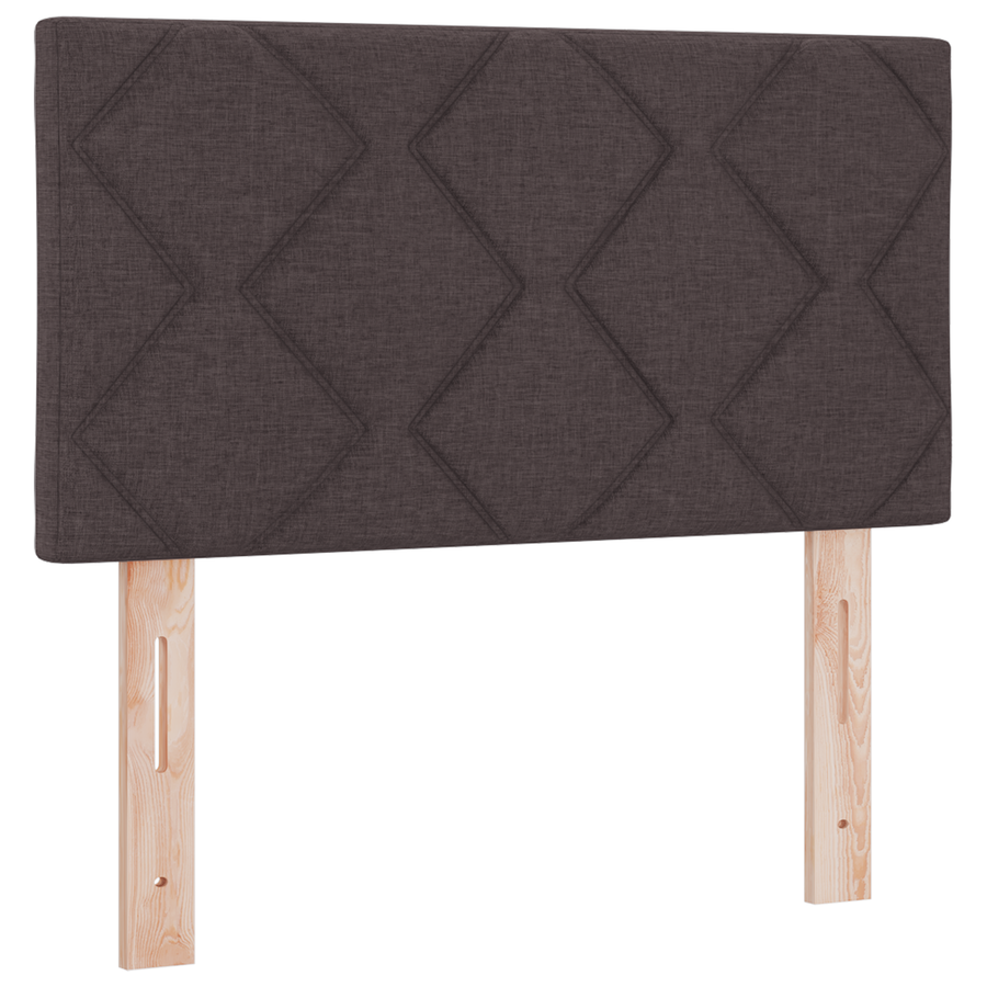 Hoofdbord LED met ruitjes 80 cm stof donkerbruin