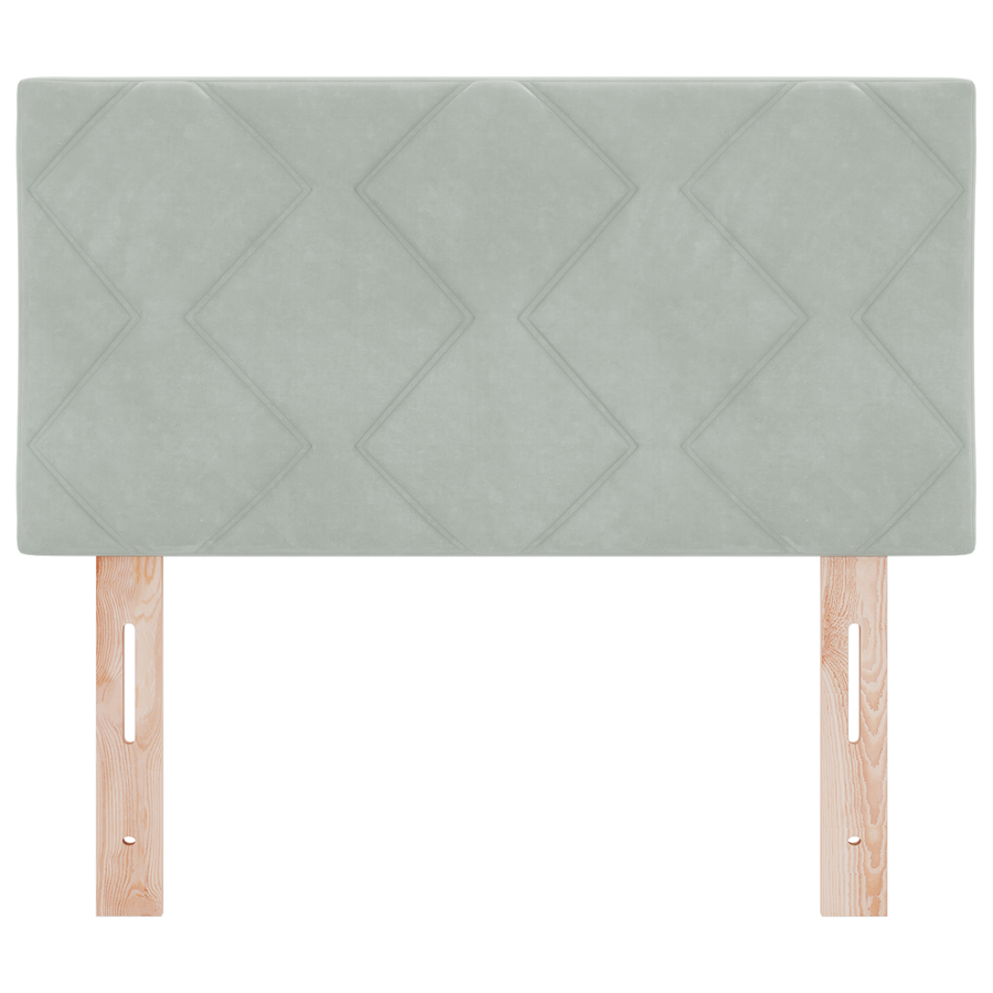 LED Hoofdbord met Diamant Blokken Ontwerp Lichtgrijs 80 cm van Velvet