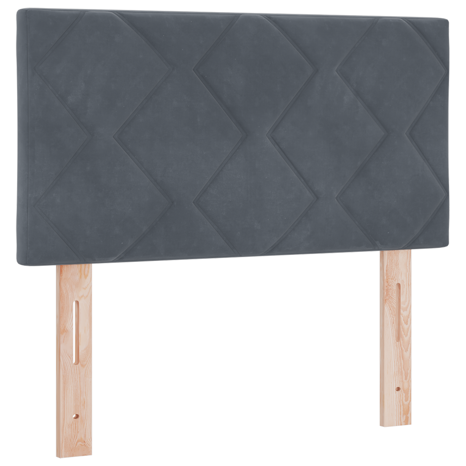LED Hoofdbord met Diamantblok Design Donkergrijs 80 cm Velvet