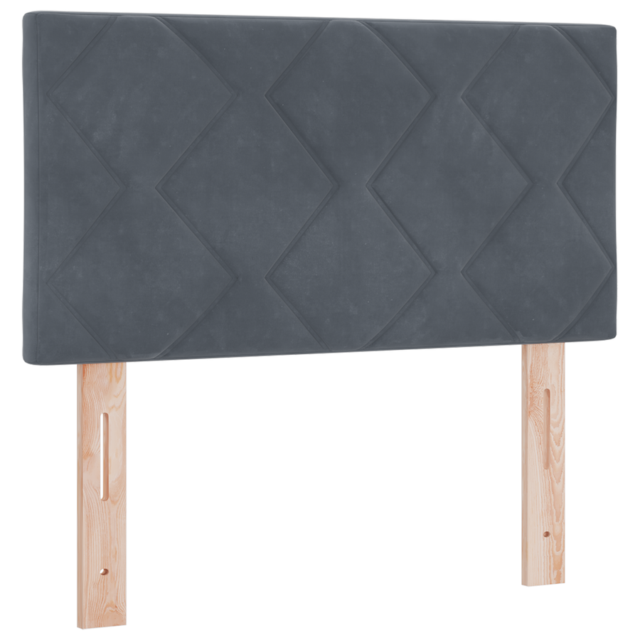 LED Hoofdbord met Diamantblok Design Donkergrijs 80 cm Velvet