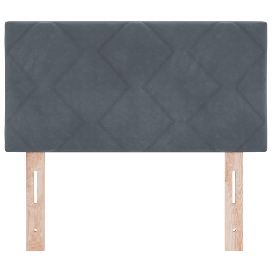 LED Hoofdbord met Diamantblok Design Donkergrijs 80 cm Velvet