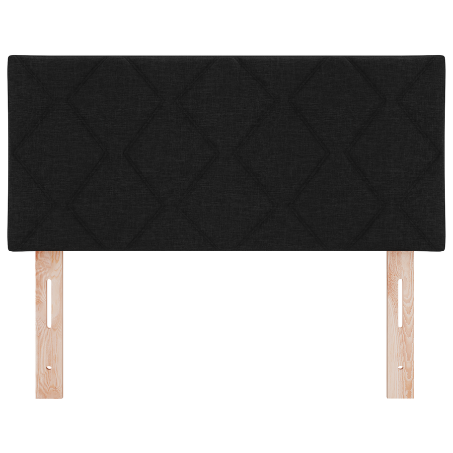 Hoofdbord LED met ruitjes 90 cm stof zwart