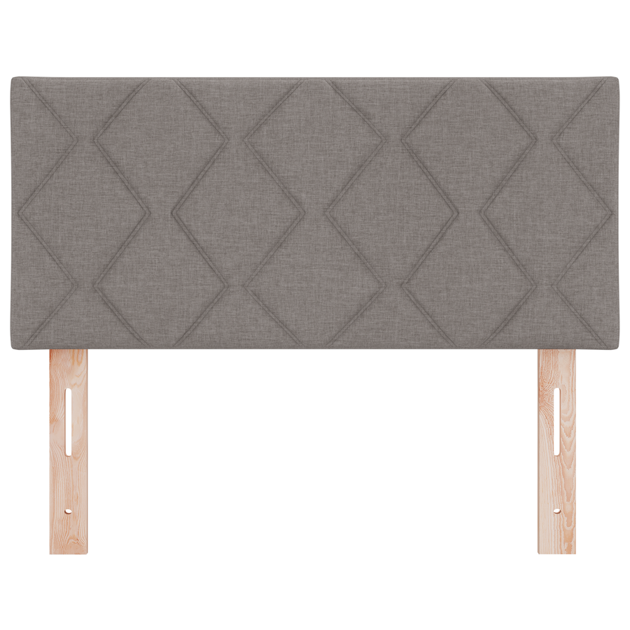 Hoofdbord LED met ruitjes 90 cm stof taupe