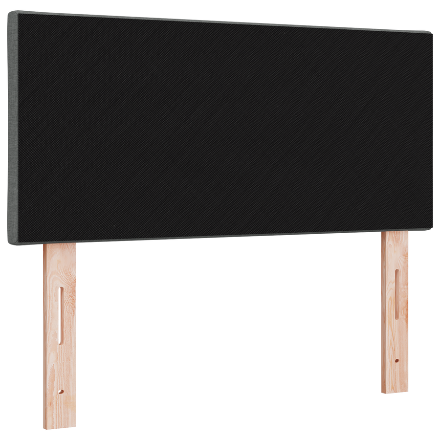 Hoofdbord LED met ruitjes 100 cm stof donkergrijs