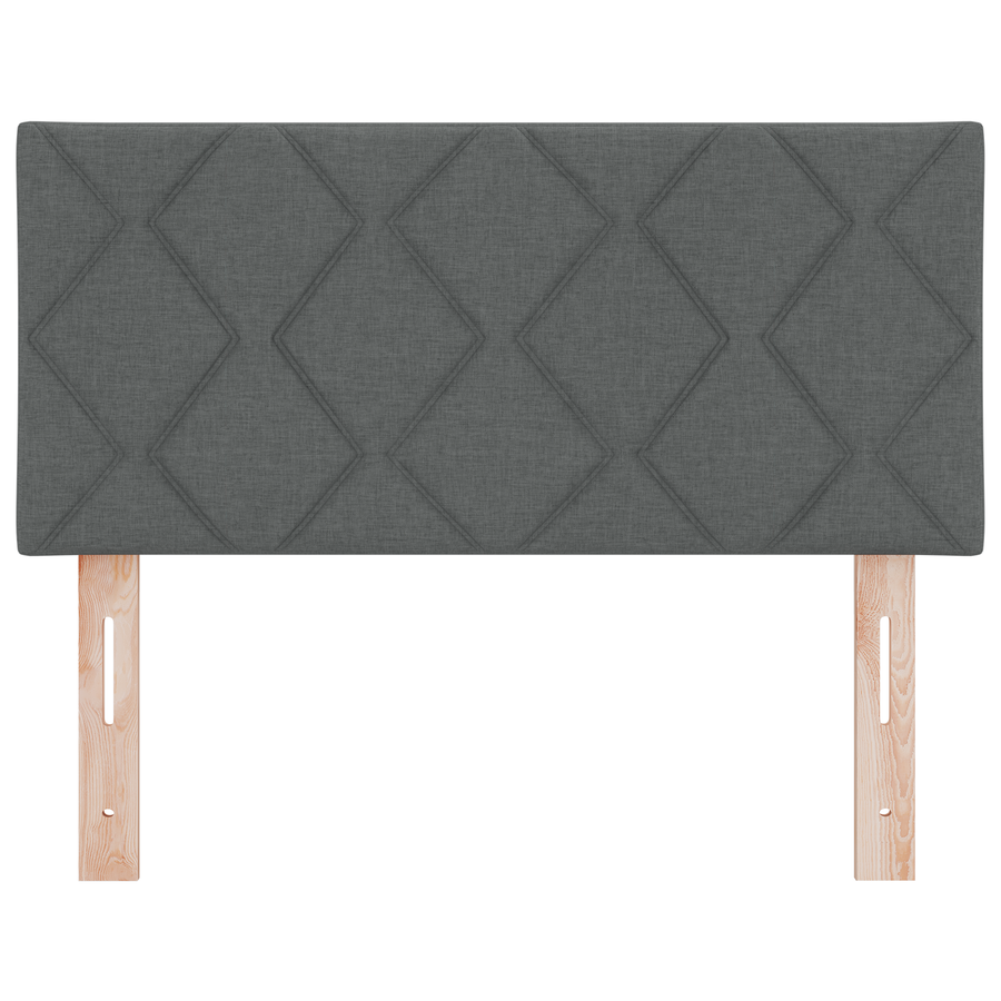 Hoofdbord LED met ruitjes 100 cm stof donkergrijs