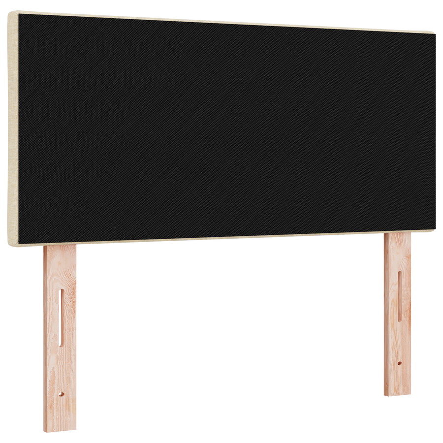 Hoofdbord LED met ruitjes 100 cm stof crèmekleurig