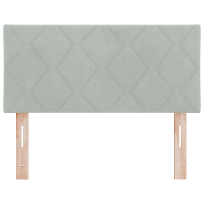 LED Hoofdbord met Diamant Blokken Ontwerp - Lichtgrijs - 100 cm - Fluweel