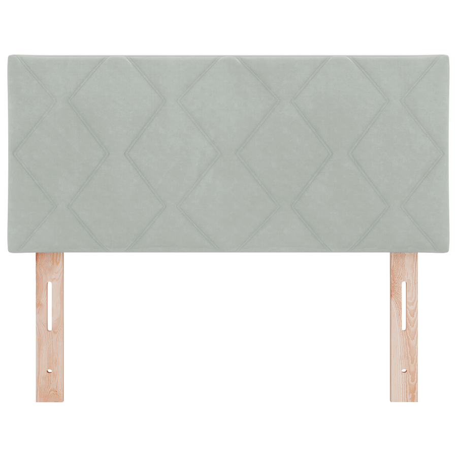 LED Hoofdbord met Diamant Blokken Ontwerp - Lichtgrijs - 100 cm - Fluweel